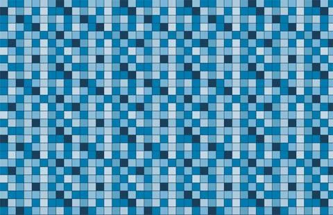Blue Mosaic Square Seamless Pattern Background Stock Illustration