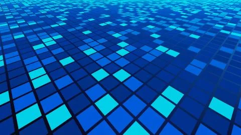 Blue mosaic tile pattern background in technology concept . 3d illustration. Stock Illustration