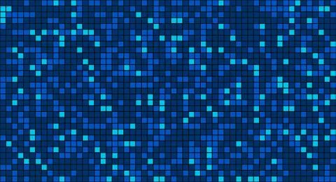 Blue mosaic tile seamless pattern background in technology concept. 3d illust Stock Photos