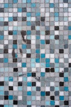 Blue Mosaic Tile Wall Texture Stock Photos
