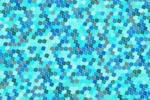 Blue mosaic tiles pattern with small square shapes and shades Stockillustratie