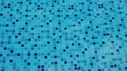 Blue Mosaic Tiles Under Clear Swimming Pool Water Background 動画素材 344272582