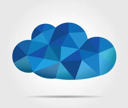 Blue mosaic vector cloud Stock Illustration