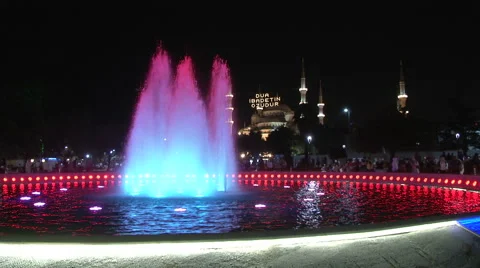 Blue Mosque And Fountains Stock Footage 46252982