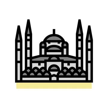 Blue mosque color icon vector illustration Ilustração Stock