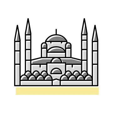 Blue mosque color icon vector illustration Ilustração Stock