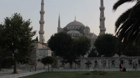 Blue Mosque at Dusk Stock Footage 57697005