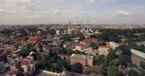 Blue Mosque Fly Over Stock Footage 72364415