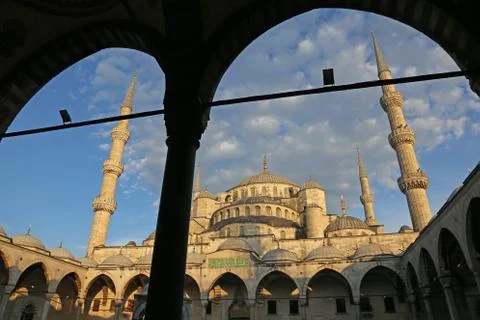 Blue Mosque in a Frame Stock Photos