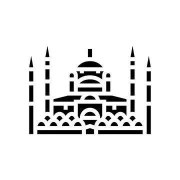 Blue mosque glyph icon vector illustration Ilustração Stock