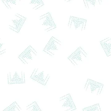 Blue mosque glyph seamless pattern Illustrazione stock