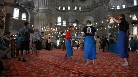 Blue mosque interior Stock Footage 9455557