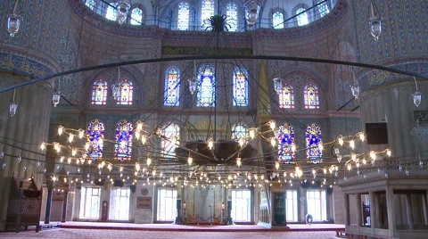 Blue Mosque interior shot 库存影片 40048838
