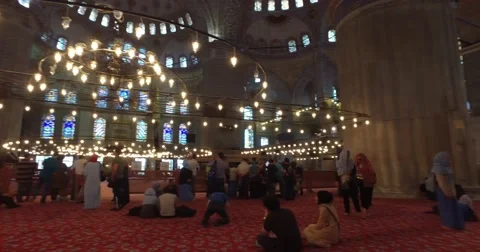 Blue Mosque in Istanbul, a cultural monument and place of worship for Muslims Stock Footage 64118564