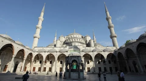 Blue Mosque in Istanbul, Turkey Stock Footage 7166591