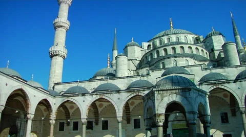 Blue mosque, Istanbul, Turkey Stock Footage 48237795
