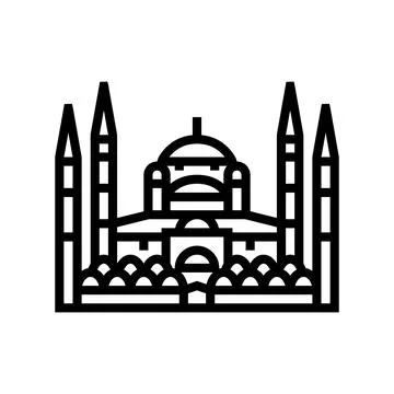Blue mosque line icon vector illustration Ilustração Stock