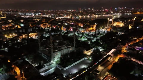 Blue Mosque Nighttime Stock Footage 253674961