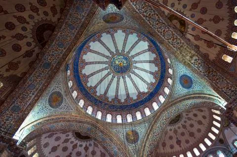 Blue mosque tiles Stock Photos