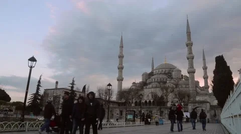 The Blue Mosque Time Lapse - Front Shot Stock Footage 61750345