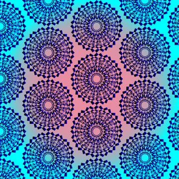 Blue motif flower pattern Stock Illustration