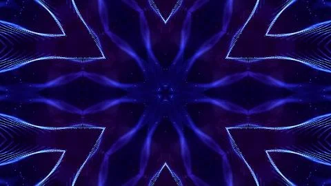 Blue motion design background with symmetrical star pattern. Abstract sci-fi Stock Illustration