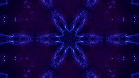 Blue motion design background with symmetrical star pattern. Abstract sci-fi Stock Illustration