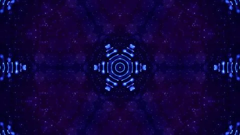 Blue motion design background with symmetrical star pattern. Abstract sci-fi Stock Illustration