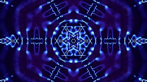 Blue motion design background with symmetrical star pattern. Abstract sci-fi Stock Illustration