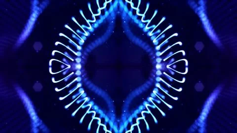 Blue motion design background with symmetrical pattern. Abstract sci-fi Stock Illustration