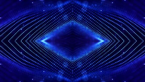 Blue motion design background with symmetrical pattern. Abstract sci-fi Stock Illustration