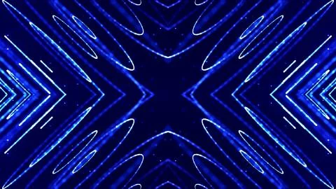 Blue motion design background with symmetrical pattern. Abstract sci-fi Stock Illustration