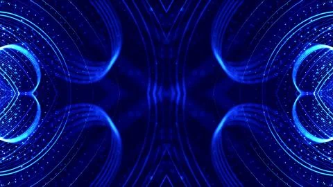 Blue motion design background with symmetrical pattern. Abstract sci-fi Stock Illustration