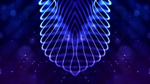 Blue motion design background with symmetrical pattern. Abstract sci-fi Stock Illustration