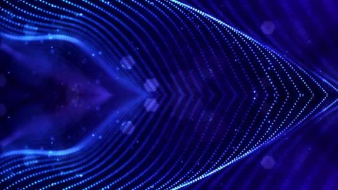 Blue motion design background with symmetrical pattern. Abstract sci-fi Stock Illustration