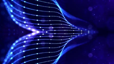 Blue motion design background with symmetrical pattern. Abstract sci-fi Stock Illustration