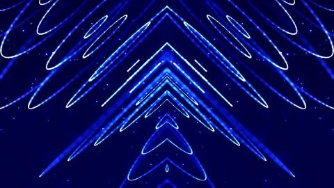 Blue motion design background with symmetrical pattern. Abstract sci-fi Stock Illustration