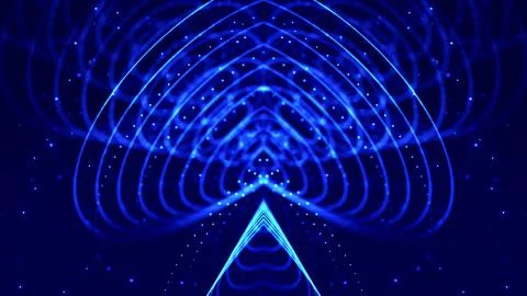 Blue motion design background with symmetrical pattern. Abstract sci-fi Stock Illustration