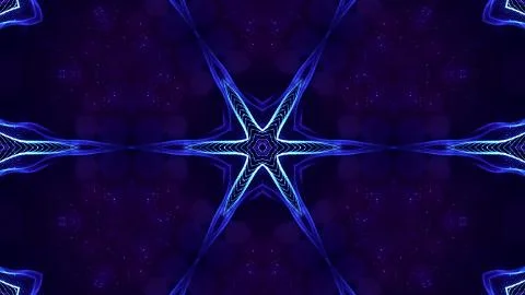 Blue motion design background with symmetrical star pattern. Abstract sci-fi 스톡 일러스트