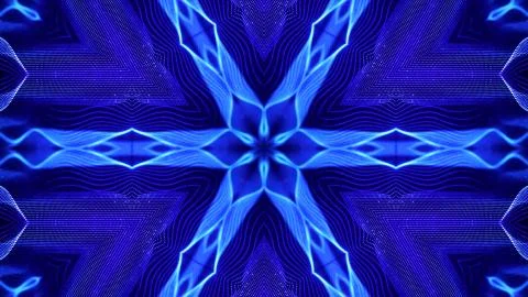 Blue motion design background with symmetrical star pattern. Abstract sci-fi Stock Illustration