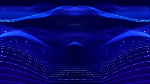 Blue motion design background with symmetrical pattern. Abstract sci-fi Stock Illustration