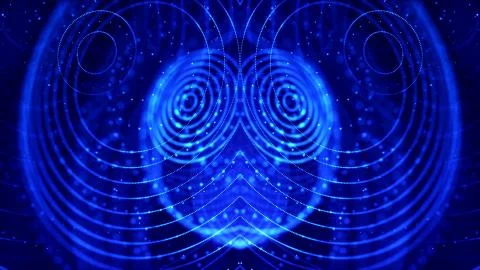 Blue motion design background with symmetrical pattern. Abstract sci-fi Stock Illustration
