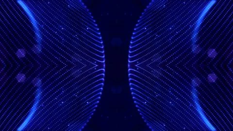 Blue motion design background with symmetrical pattern. Abstract sci-fi Illustrazione stock