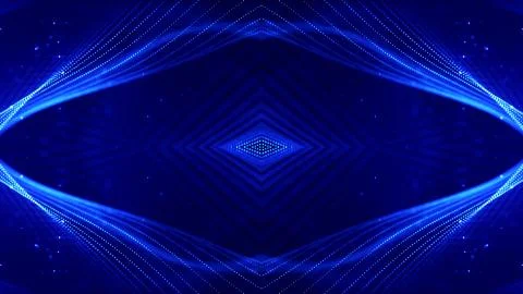 Blue motion design background with symmetrical pattern. Abstract sci-fi Stock Illustration
