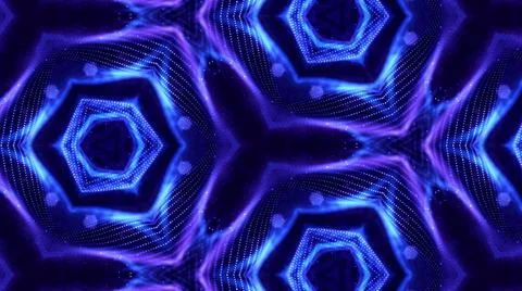 Blue motion design background with symmetrical floral pattern. Triangular イラスト素材