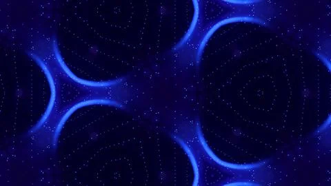 Blue motion design background with symmetrical floral pattern. Triangular 库存插图