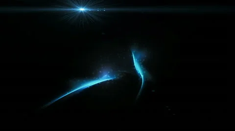 Blue Motion  With Flare And Particles Stock Footage 48855995