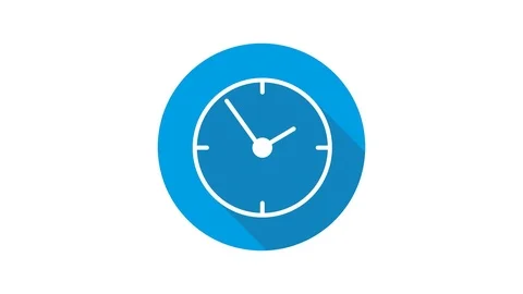 Blue motion graphic icon animation clock Stock Footage 124592630
