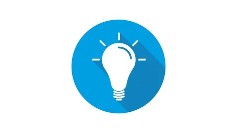 Blue motion graphic icon animation bulb Stock Footage 124592642