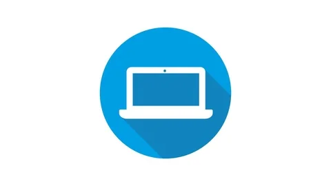 Blue motion graphic icon animation laptop Stock Footage 124592661
